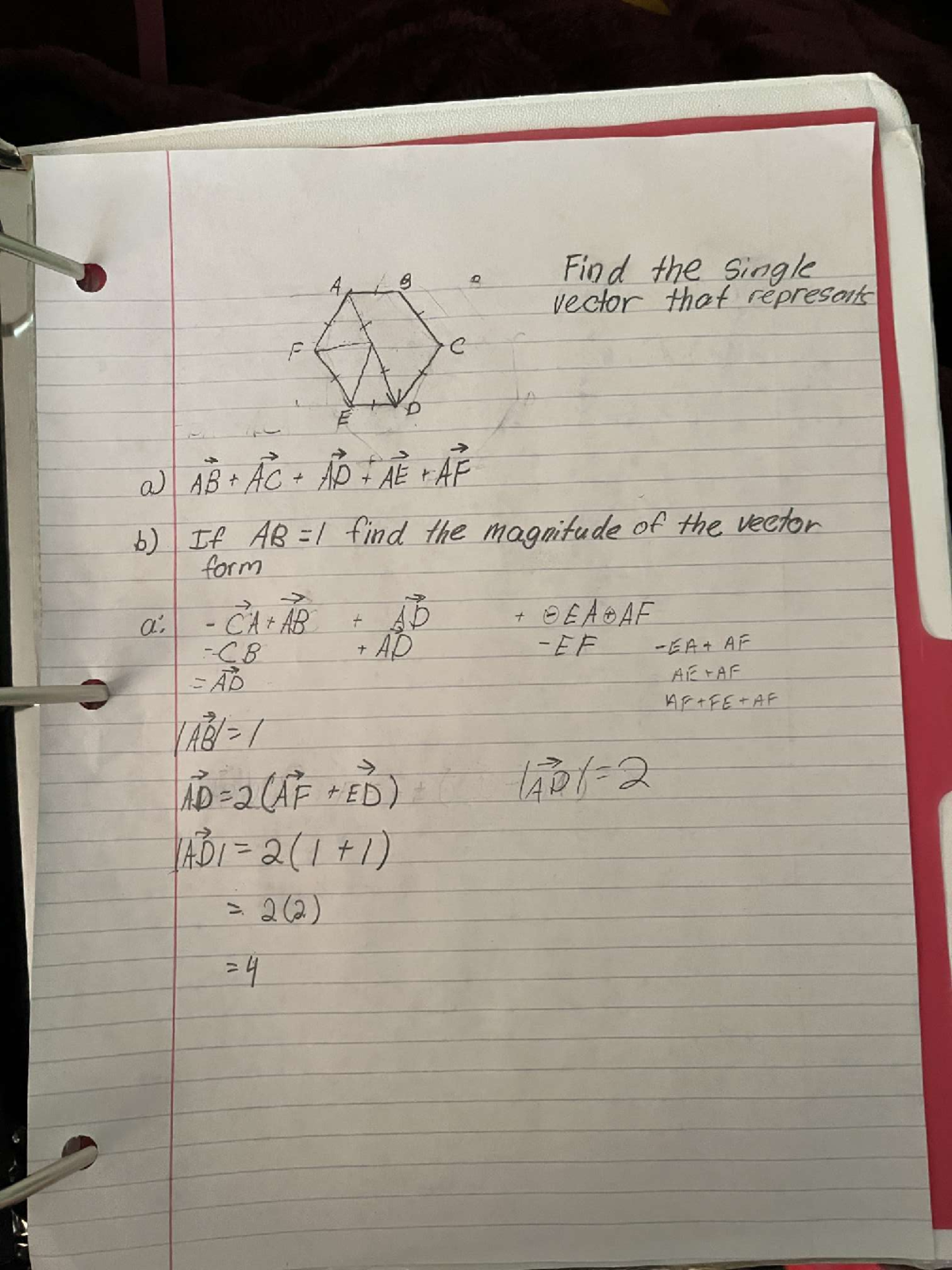 Unit 2 Test: Advanced Functions - Vector Representation and Magnitude ...