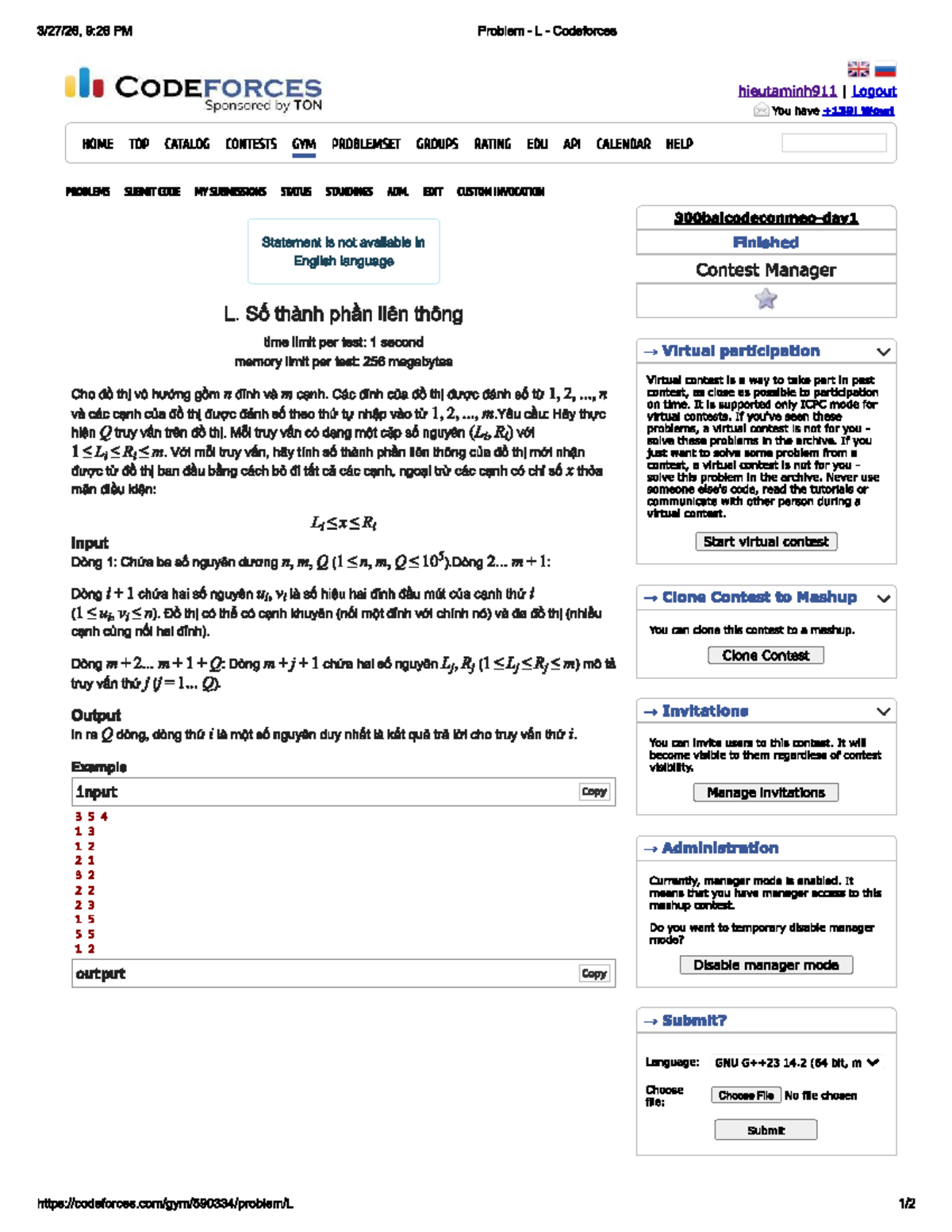 L - Codeforces Problem Set: Virtual Contest Analysis - Studocu