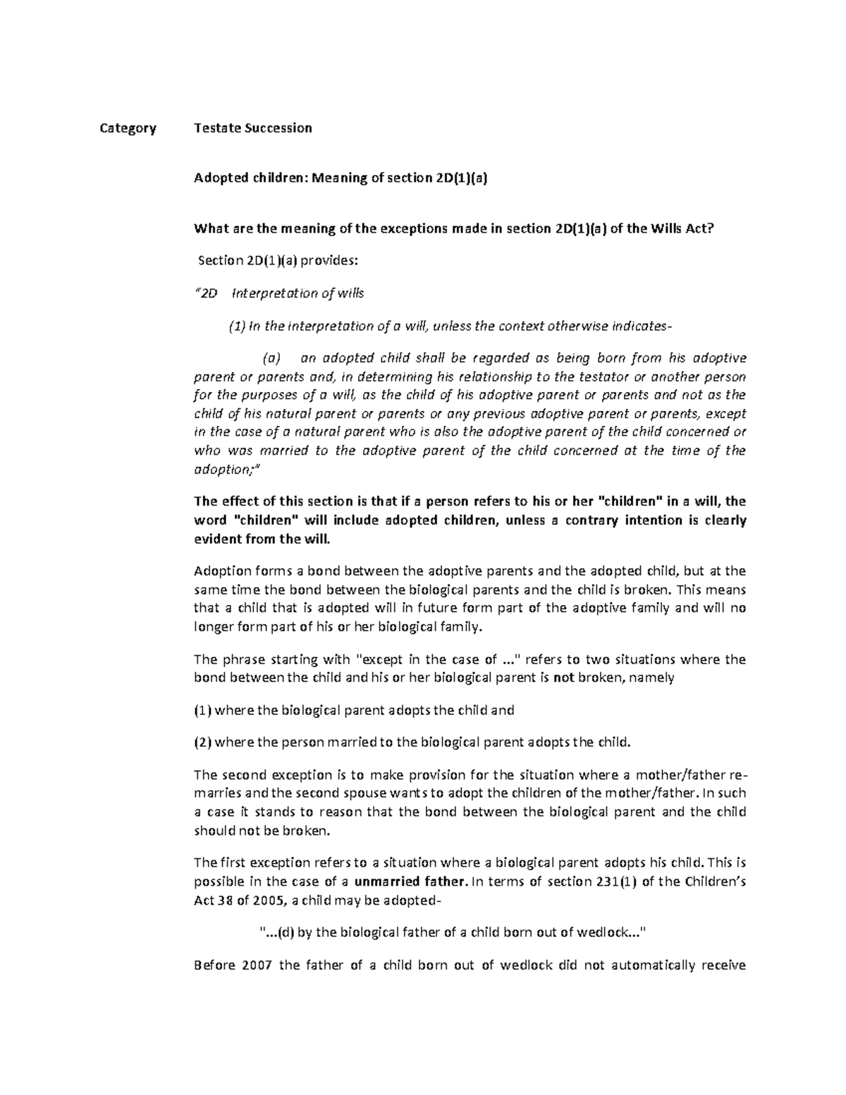 Adopted children testate succession - Category Testate Succession ...