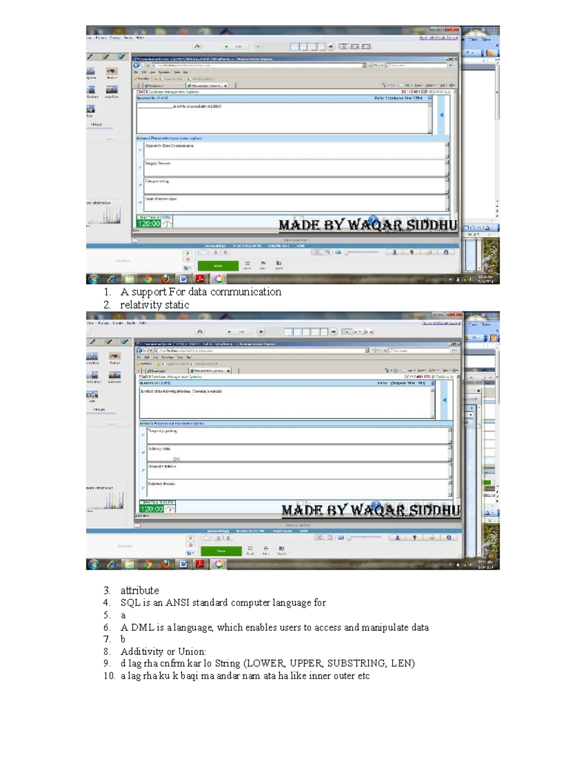 CS403 Practical Solutions: Data Communication & SQL Concepts - Studocu