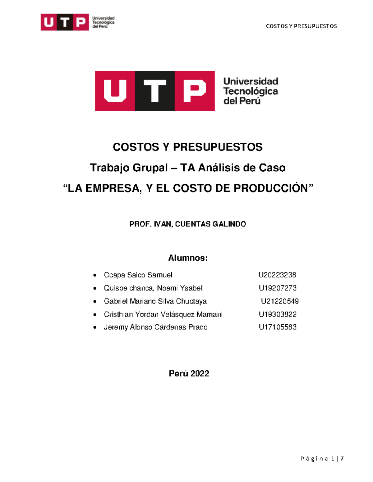 Análisis de Caso 4: Evaluación de Costos y Rentabilidad en Producción ...