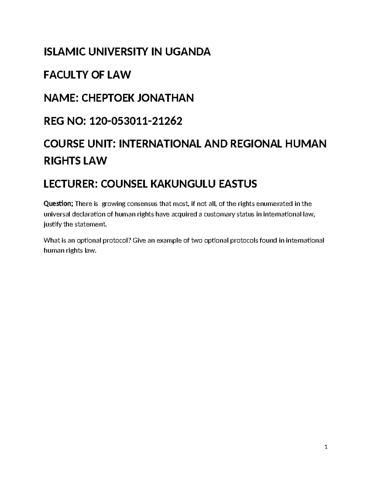 International and Regional Human Rights Law - Lecture Notes - Studocu
