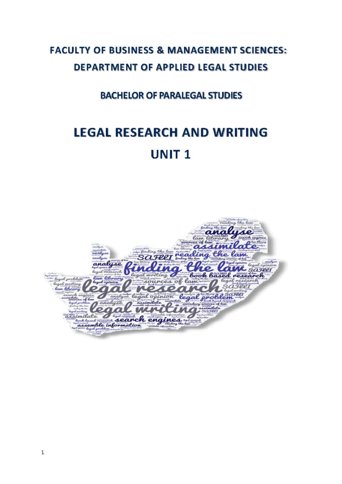 LRW 101: Unit 1 notes on legal research and writing fundamentals - Studocu