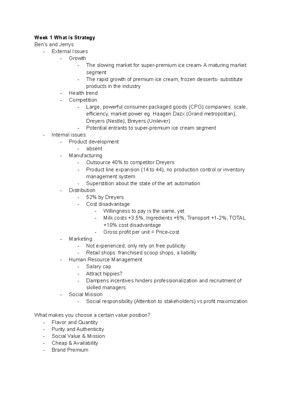 Strat 101 - Final Exam Notes on Strategic Analysis and Market ...