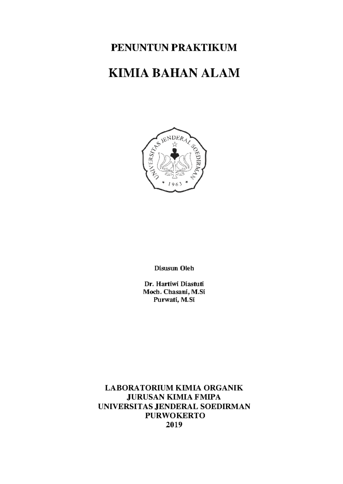 Panduan Praktikum Kimia Bahan Alam - KIMIA 101 - Document Preview