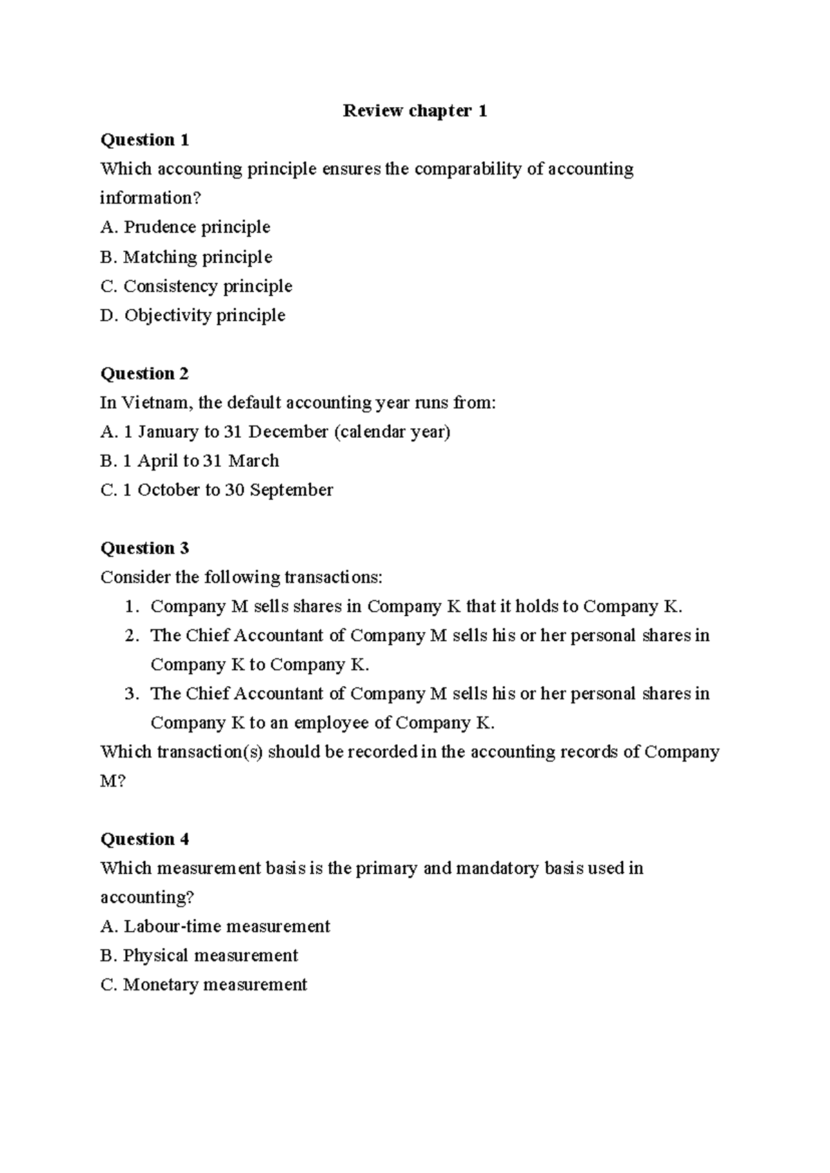 Chapter 1 Review Questions - NLKT Accounting Principles - Studocu