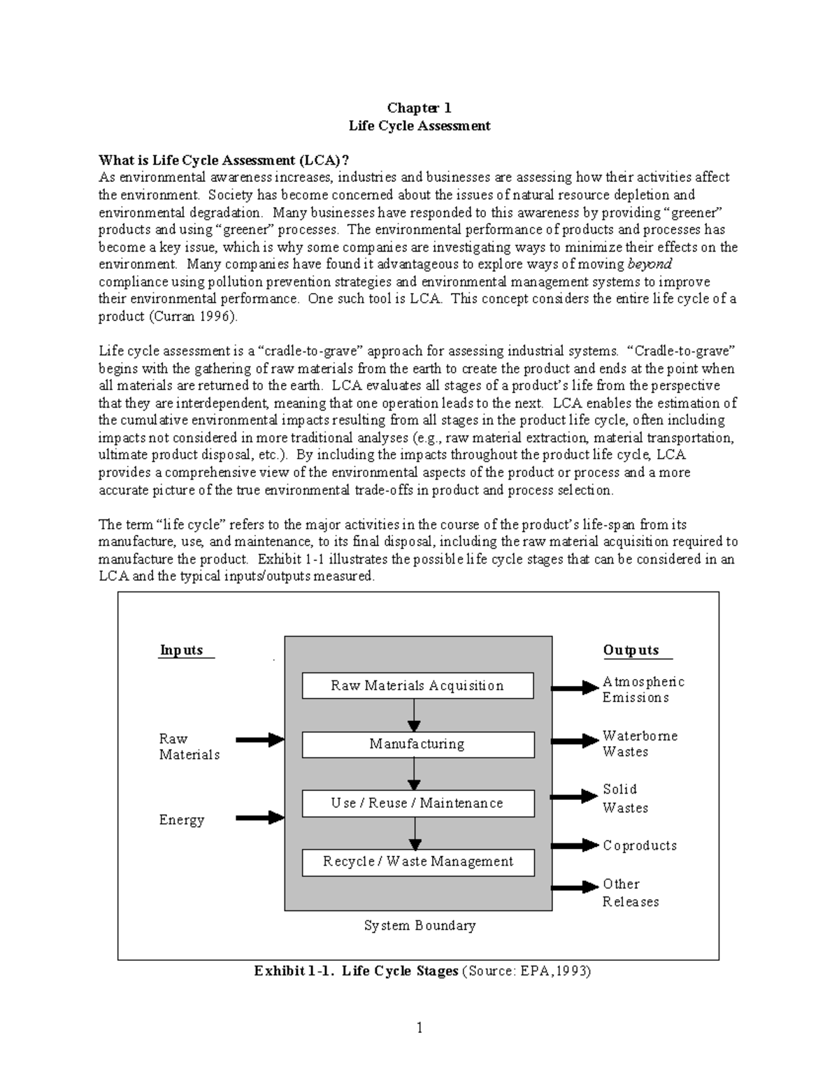 Chapter 1: Life Cycle Assessment (LCA) Principles and Framework - Studocu