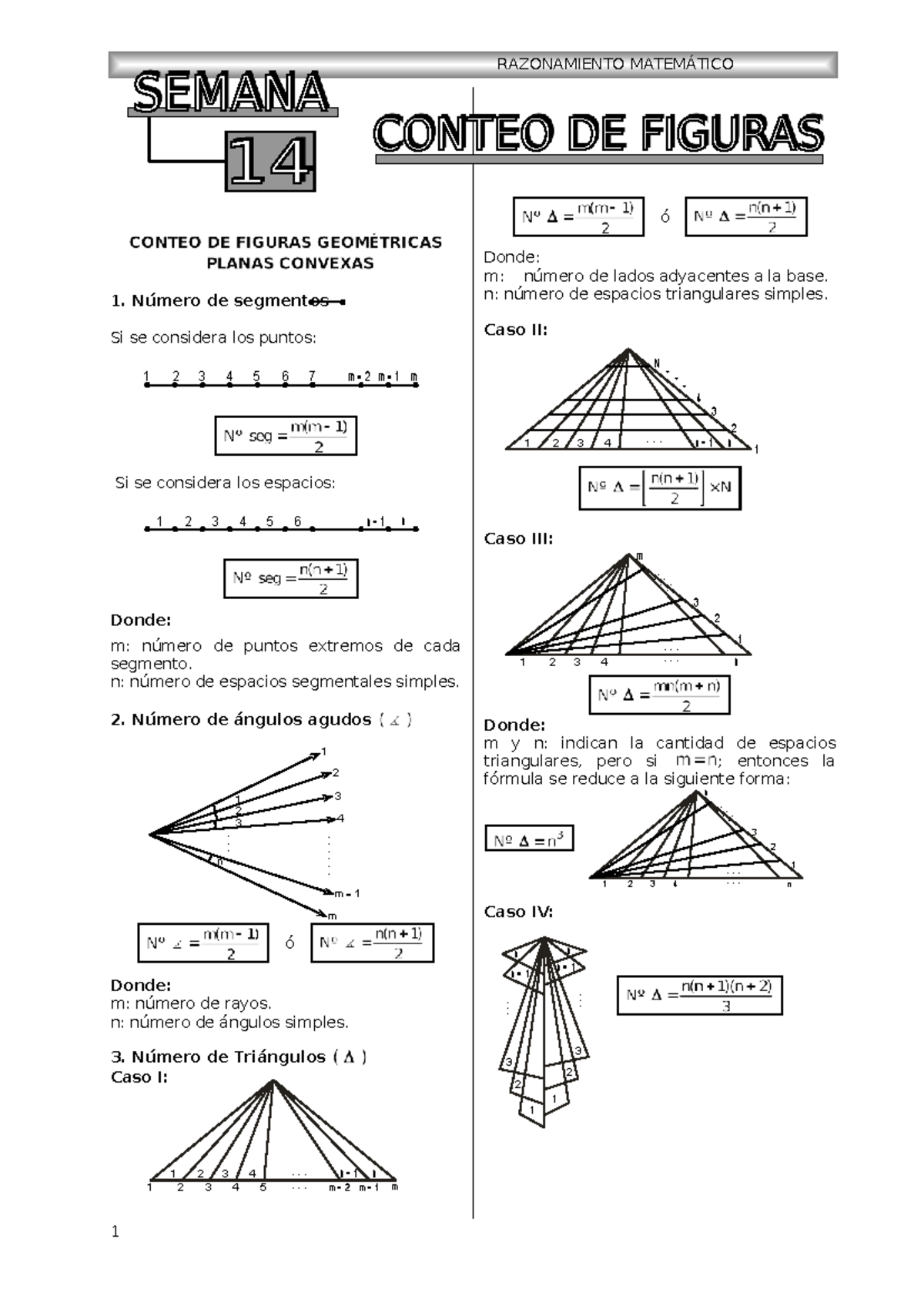 Formulas para Conteo de Figuras en Razonamiento Matemático - 1 - Studocu
