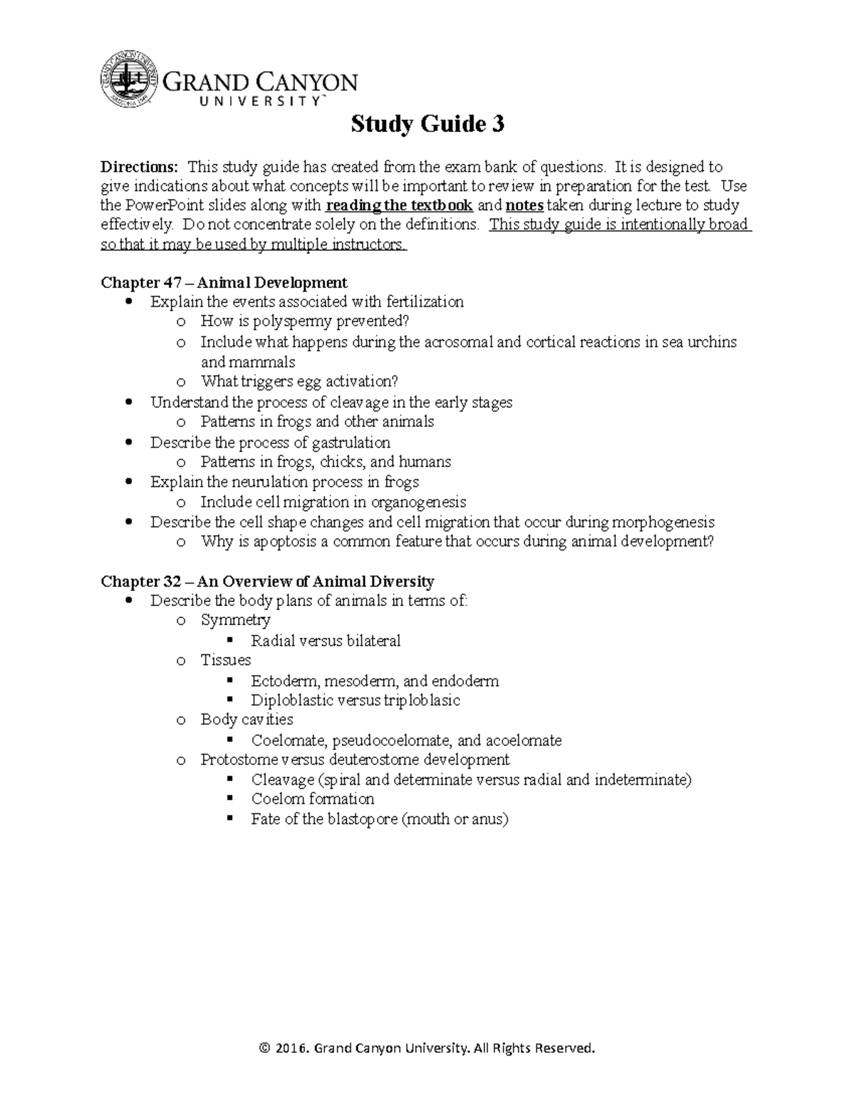 BIO 182 RS Final Exam Study Guide 3: Key Concepts and Topics - Studocu