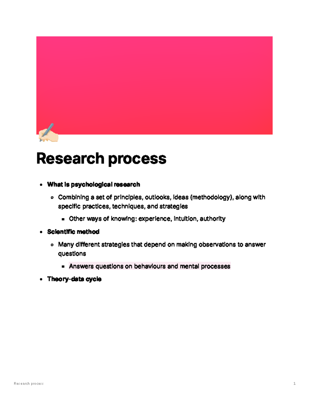 PSY 2174 Research Process: Comprehensive Study Notes - Studocu
