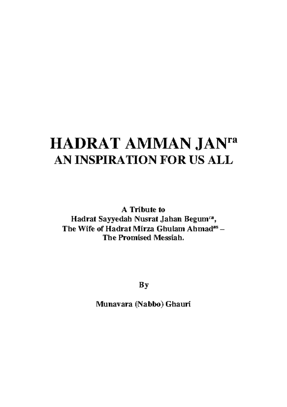 Hadrat-Amman-Jan - helloooo - HADRAT AMMAN JAN ra AN INSPIRATION FOR US ...