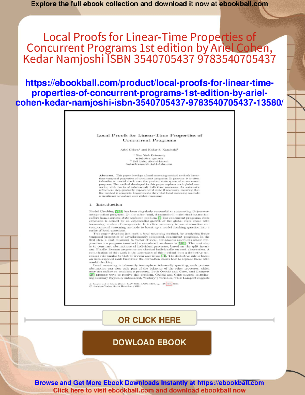 Local Proofs for Properties of Concurrent Programs (CAV 2008) - Studocu