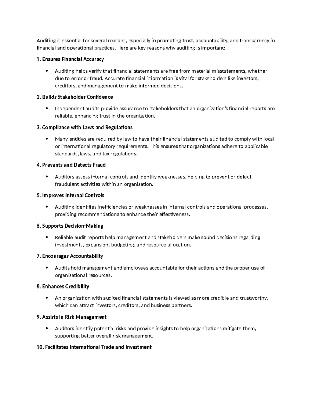Auditing is essential for several reasons - Here are key reasons why ...