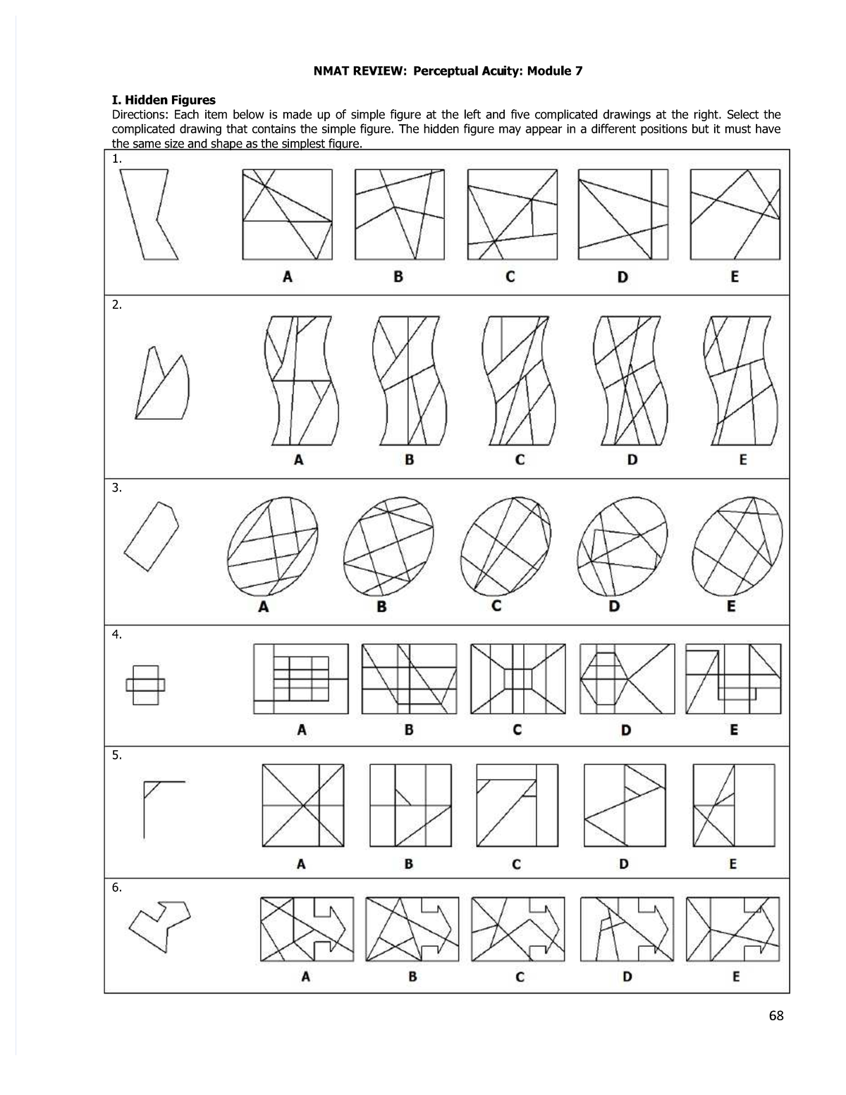 NMAT 9 Questions: Perceptual Acuity and Mirror Figures Review - Studocu