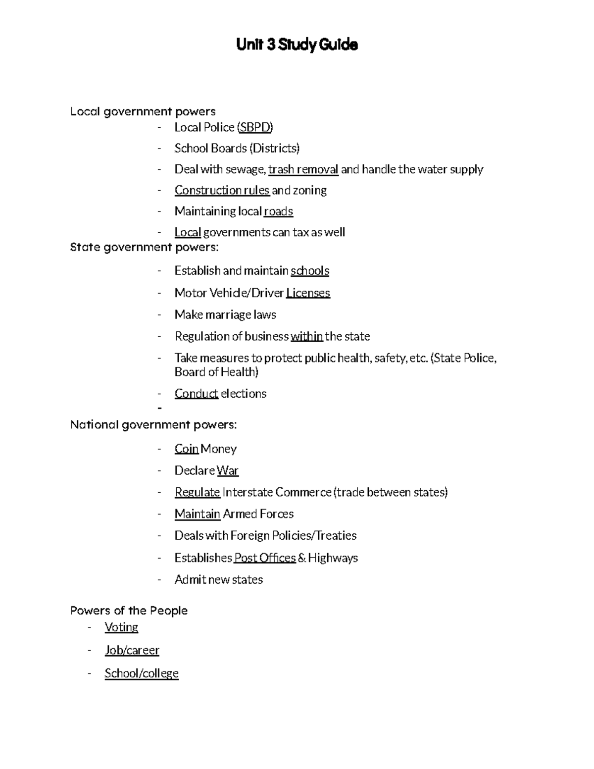 Unit 3 Study Guide: Government Structure and Legislative Process - Unit ...