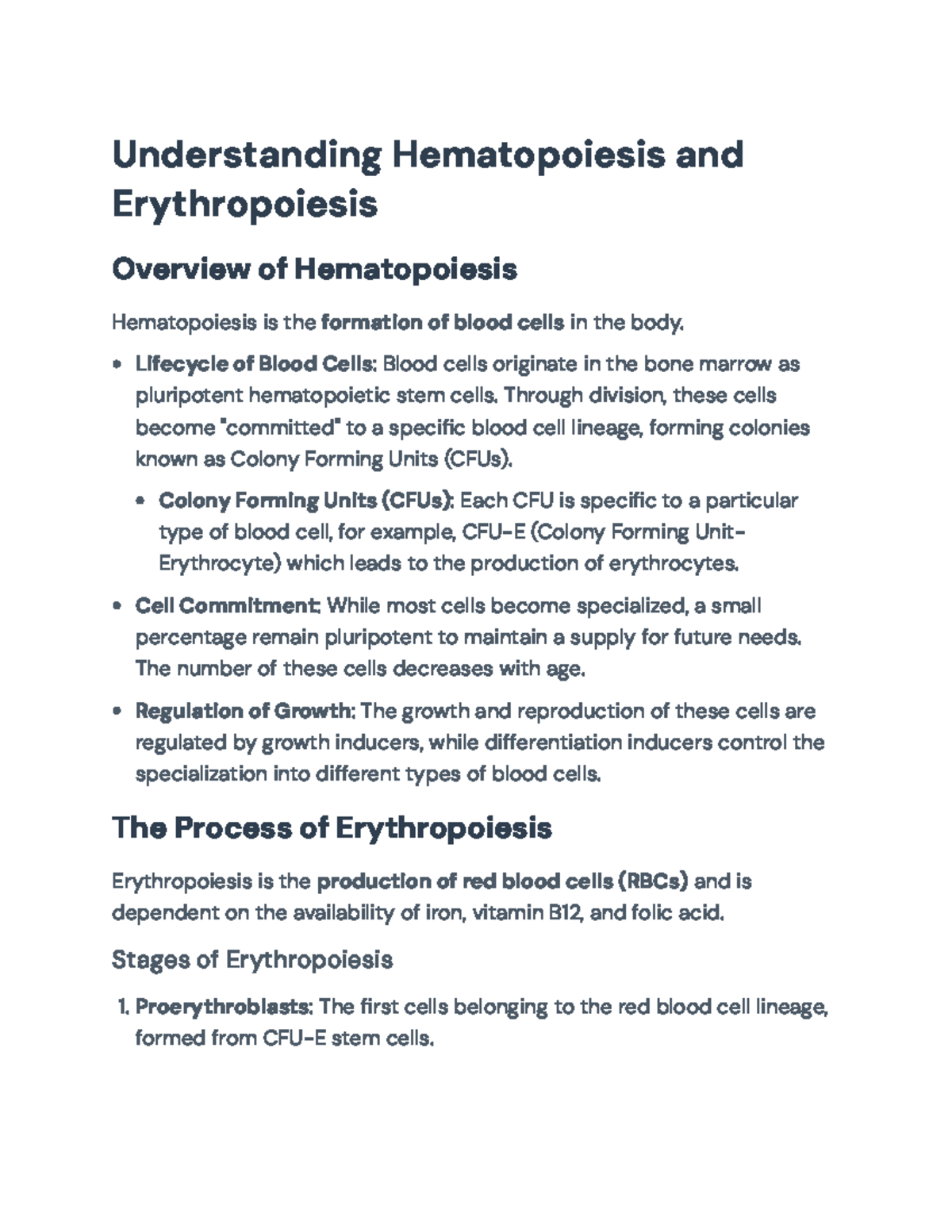 Understanding Hematopoiesis and Erythropoiesis: A Detailed Overview ...