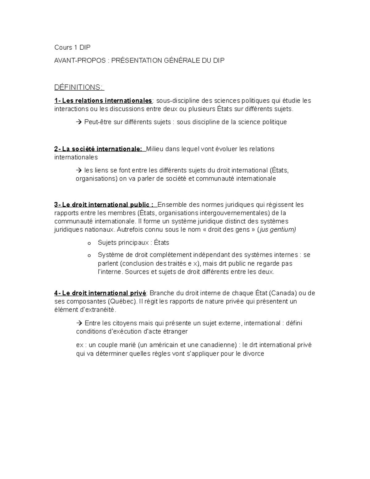 NDC intra DIP - note de cours DIP Evelyne Jean-Bouchard - Cours 1 DIP ...