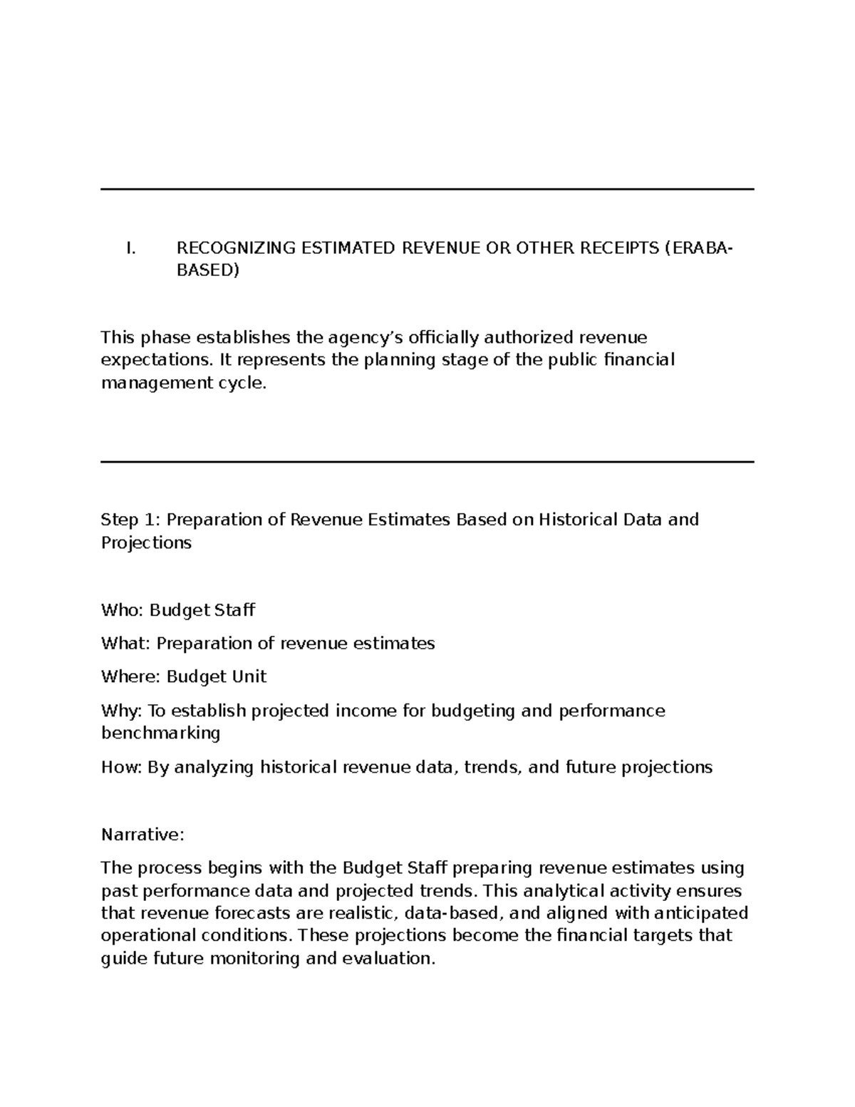 I. Revenue Recognition Process: Estimating and Collecting Revenue ...