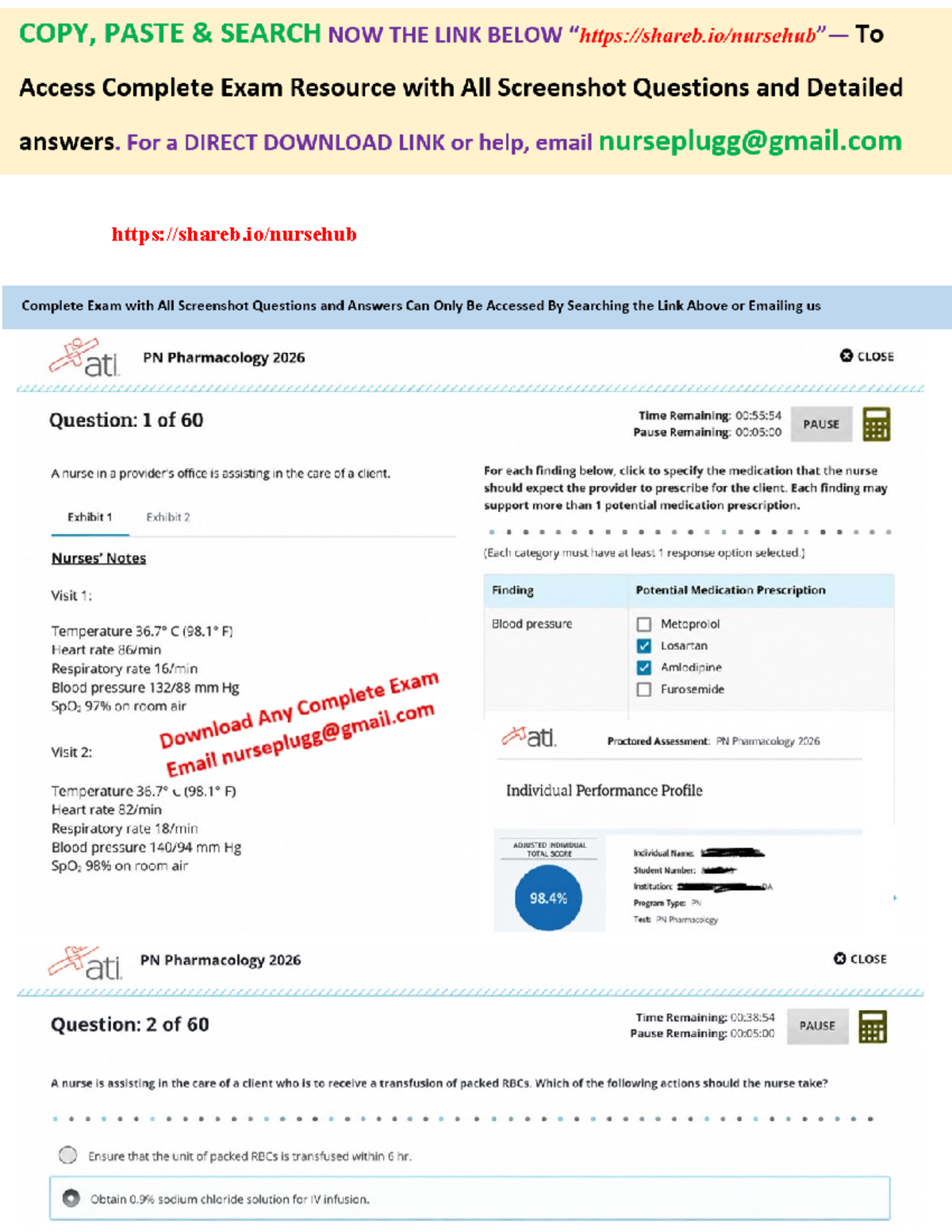ATI PN Pharmacology 2026 Proctored Exam: 60 Questions & Answers with ...