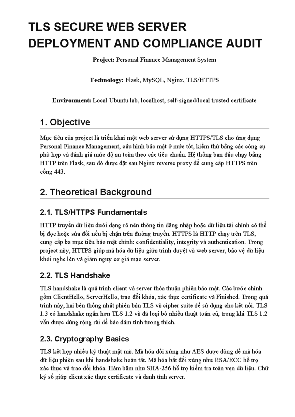 TLS Secure Web Server Deployment & Compliance Audit for PFM System ...