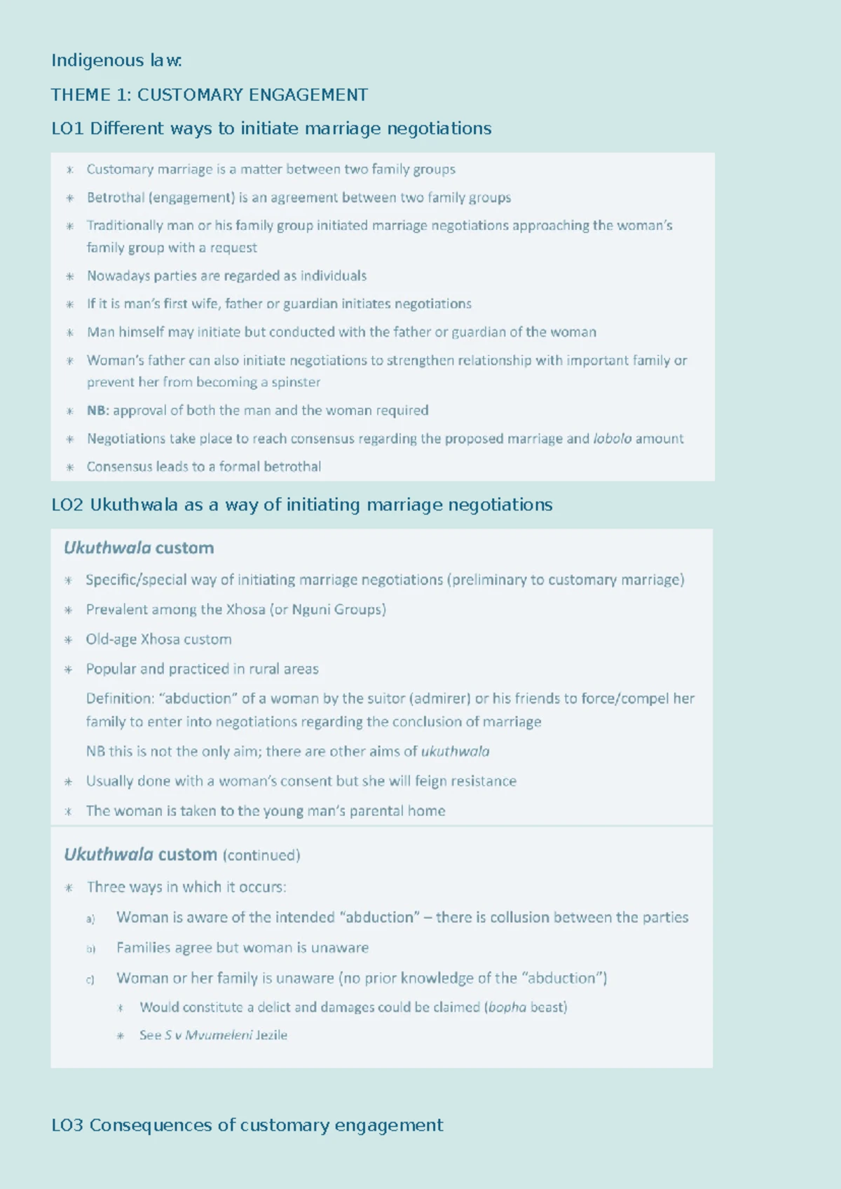 Indigenous Law LU4 - INDI622 - Indigenous Law LU4: CUSTOMARY LAW OF ...