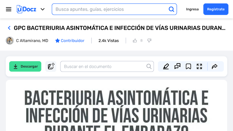 GPC Bacteriuria Asintomática e Infección de Vías Urinarias en Embarazo