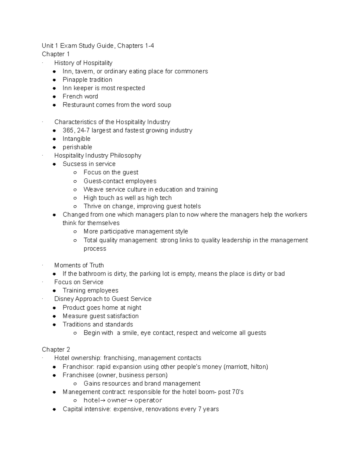 Unit 1 Exam Study Guide: Key Concepts from Chapters 1-4 - Studocu