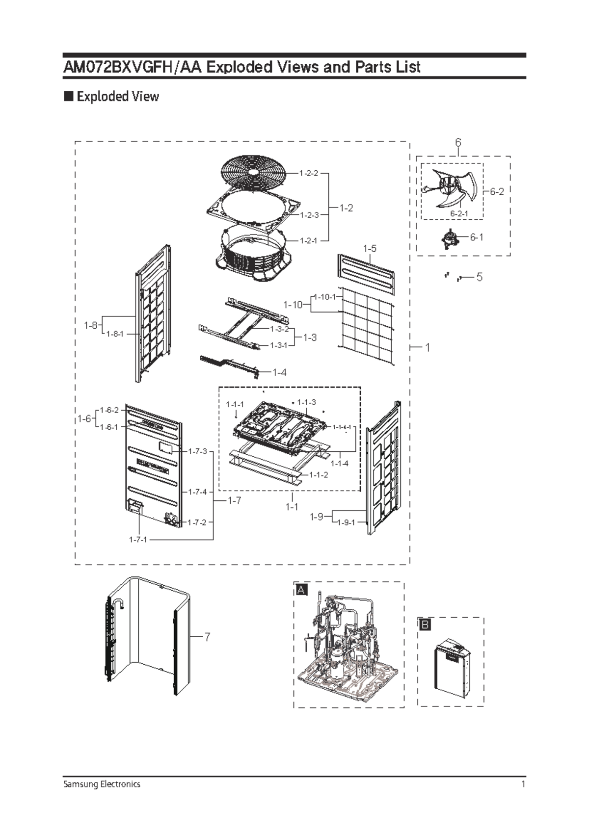 AM072 Bxvgfh AA Exploded View & Parts List for Samsung Electronics ...