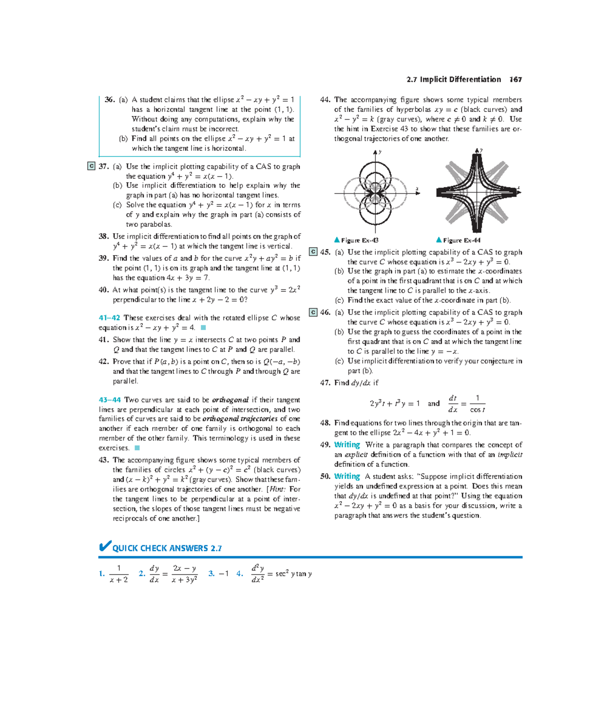 Calculus C02: Implicit Differentiation Exercises (Pages 189-190) - Studocu