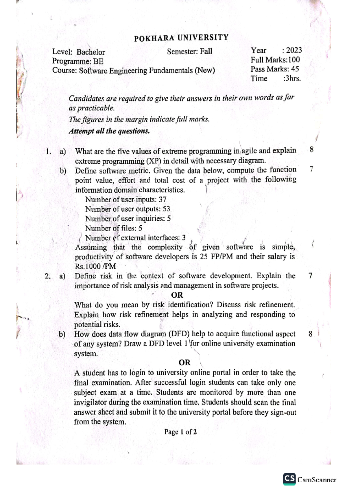 SEF 2023 - Software Engineering Final Exam Tutorial Notes - Studocu