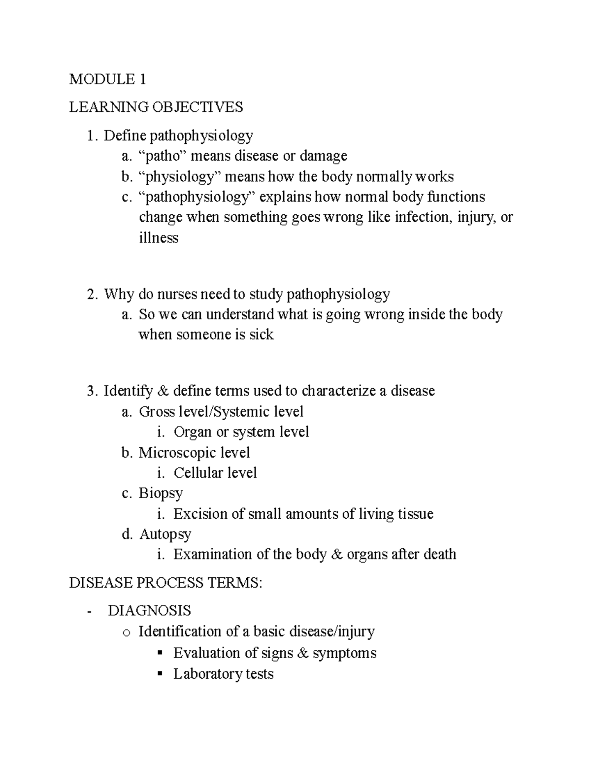 Patho 1-5 Review: Key Concepts in Pathophysiology and Disease Processes ...