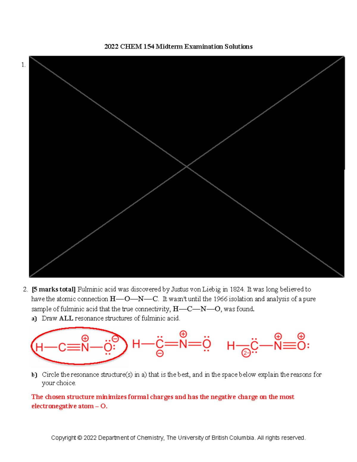 2022 CHEM 154 Midterm Exam Solutions and Analysis - Studocu