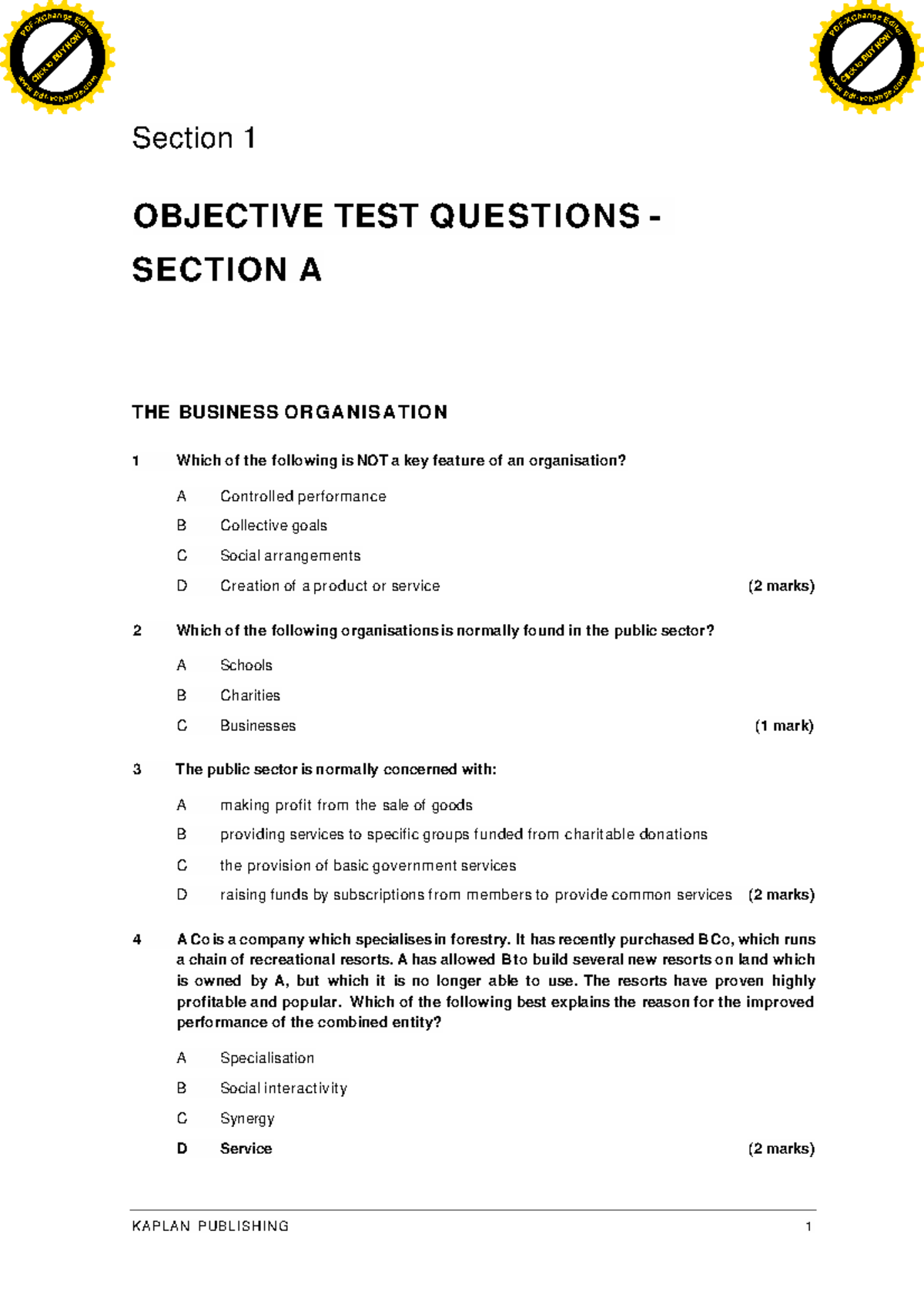 BT: BUSINESS AND TECHNOLOGY - Objective Test Questions Practice ...