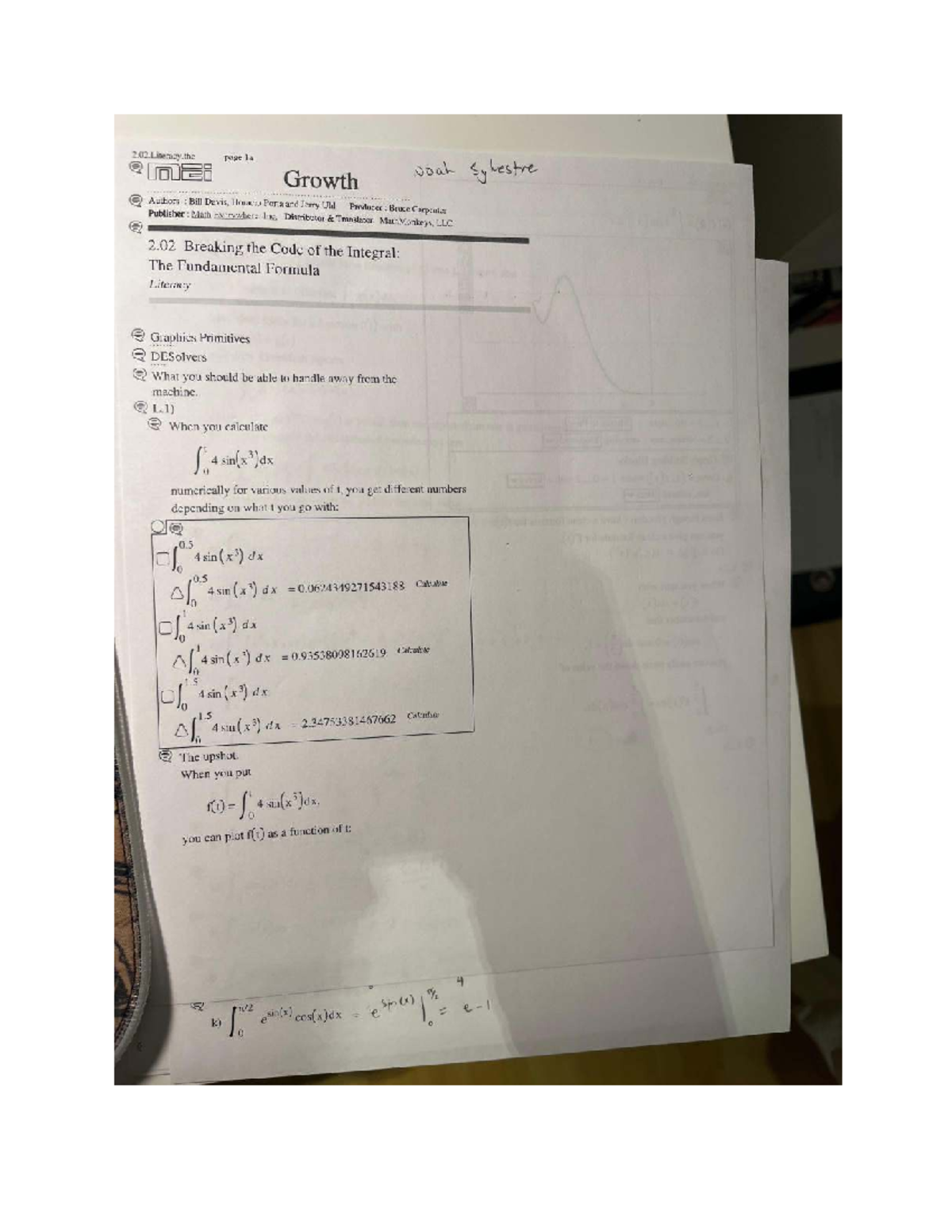 2.02 Literacy: Understanding Integral Calculus Concepts - Studocu