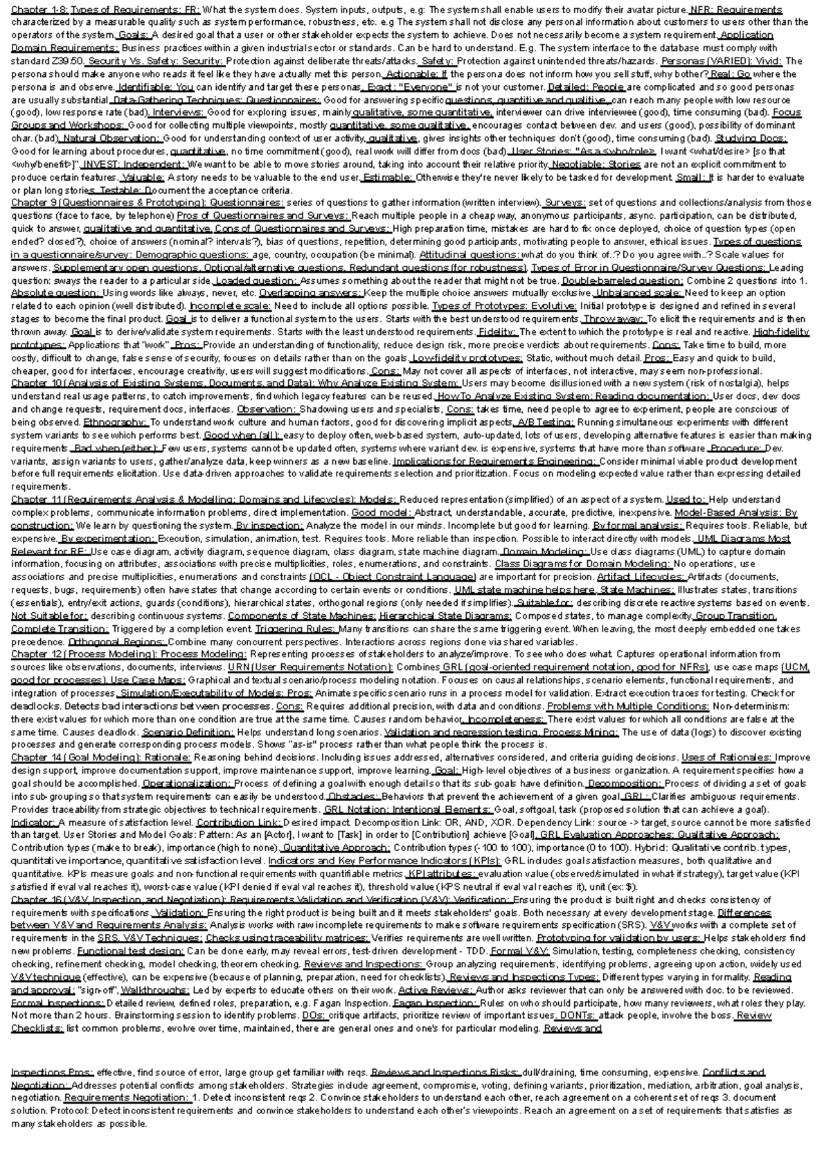 Final Exam Study Notes: Requirements Engineering (Chapters 1-16) - Studocu