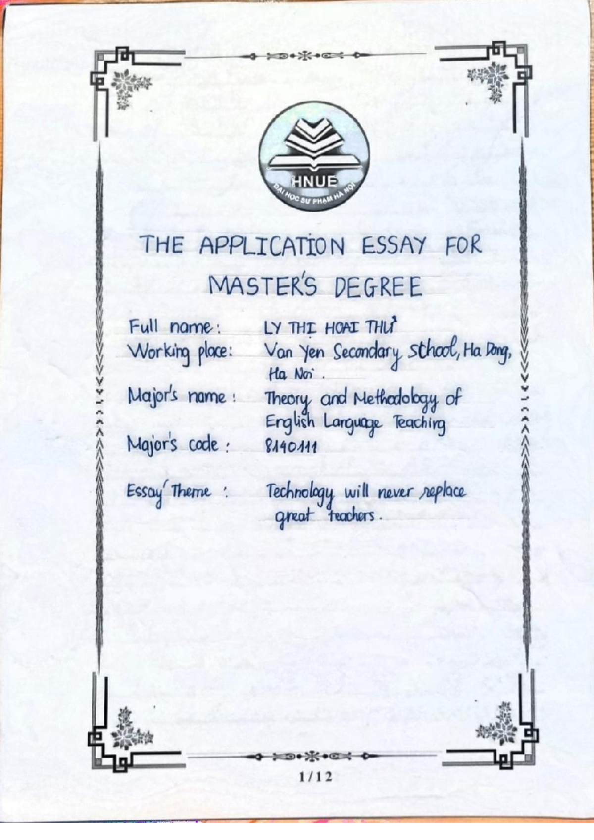 Master's Degree Application Essay Guidelines and Tips - Studocu