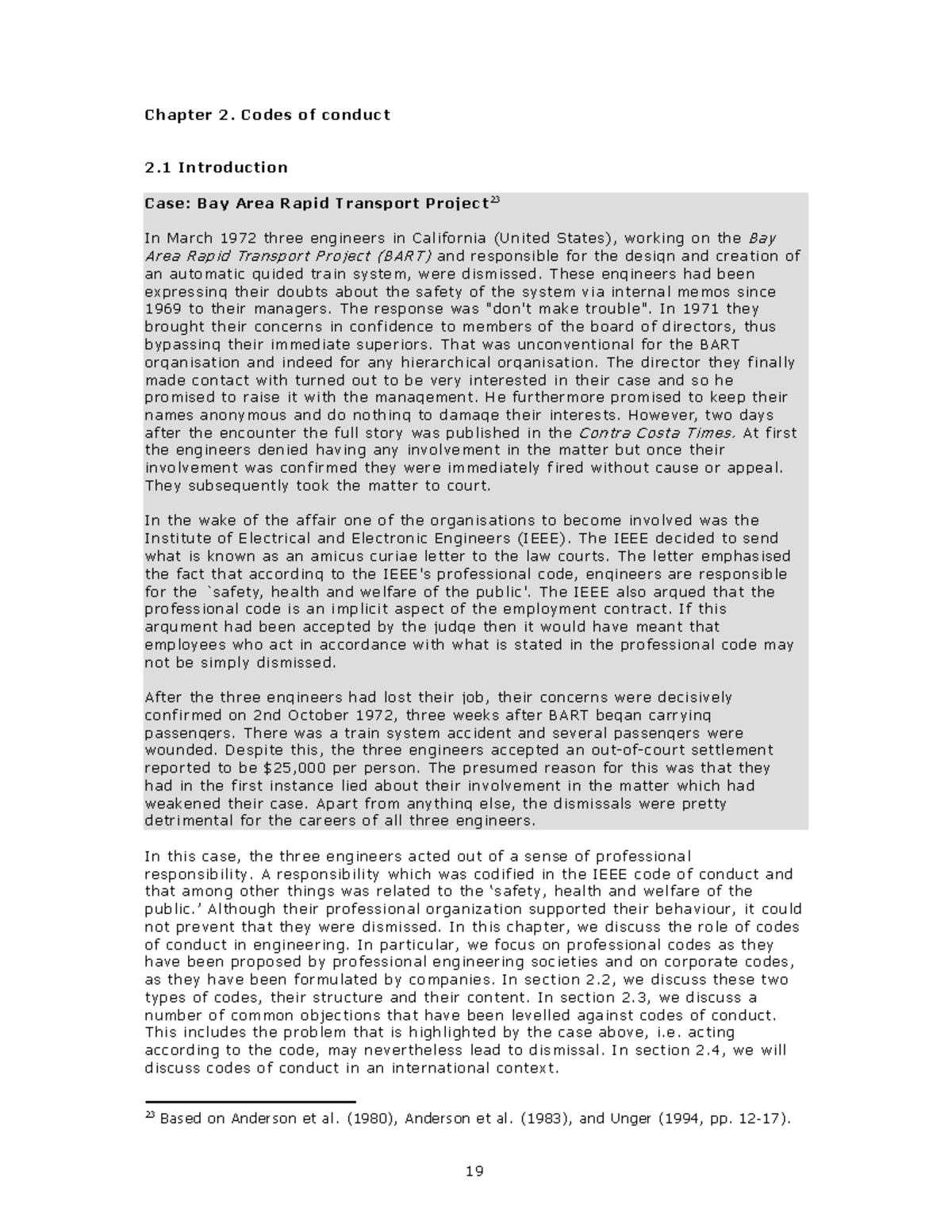 Chapter 2: Codes of Conduct in Engineering Ethics - Studocu