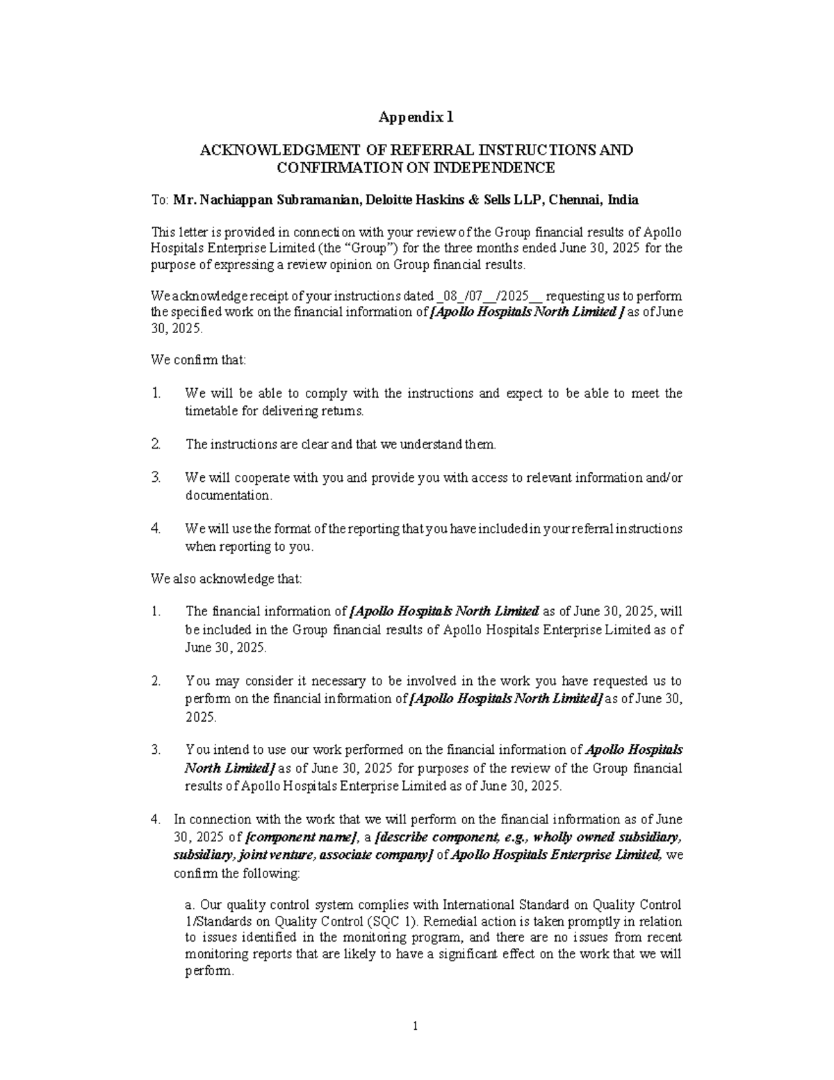 AP12BA Appendix: Acknowledgment of Referral Instructions - Studocu