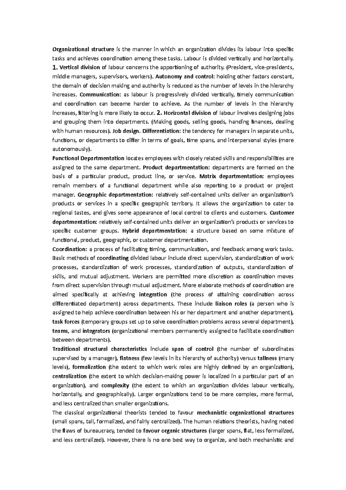 LP2 - Understanding Organizational Behavior and Structure - Studocu