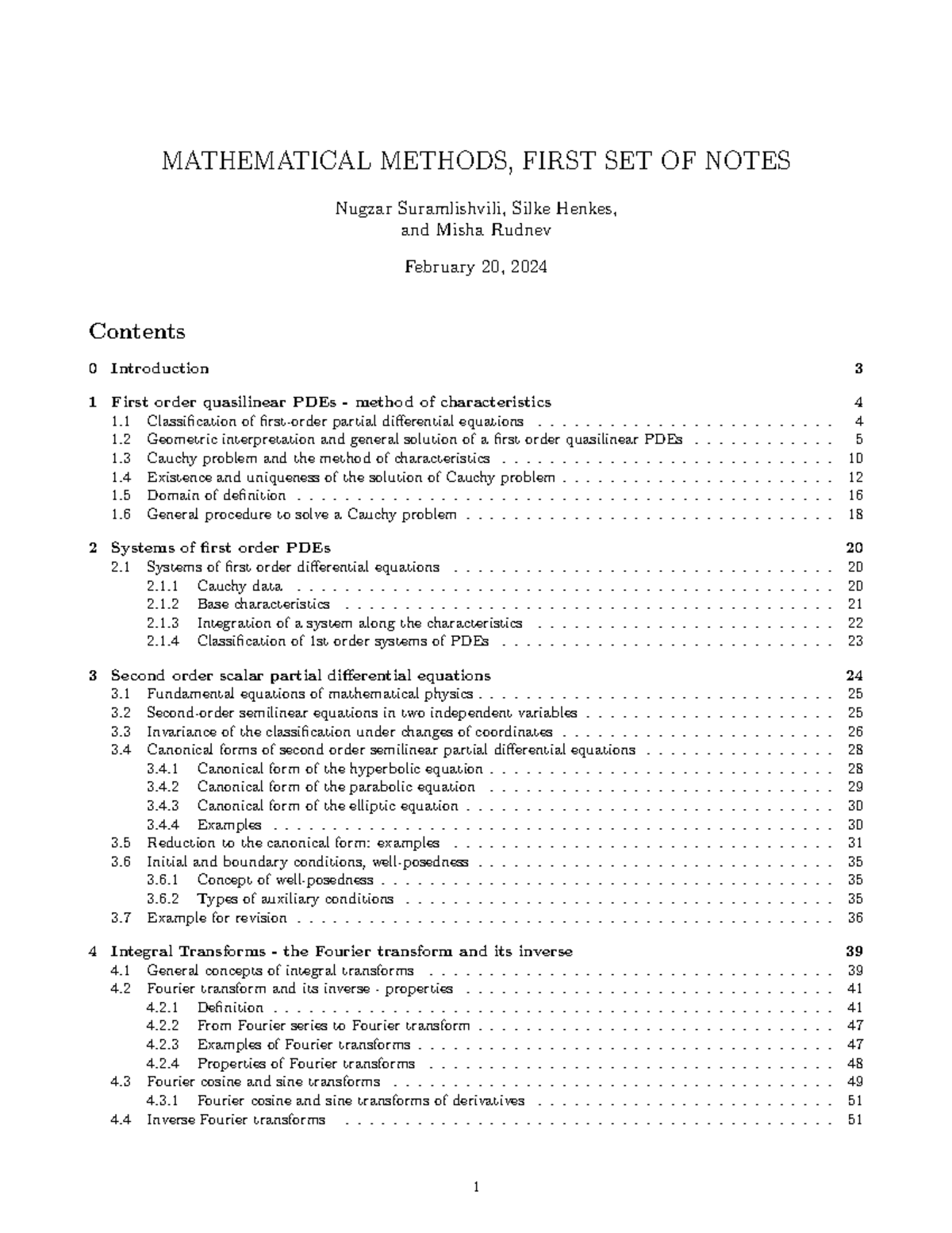 MATHEMATICAL METHODS: First Half Lecture Notes (2024) - Studocu