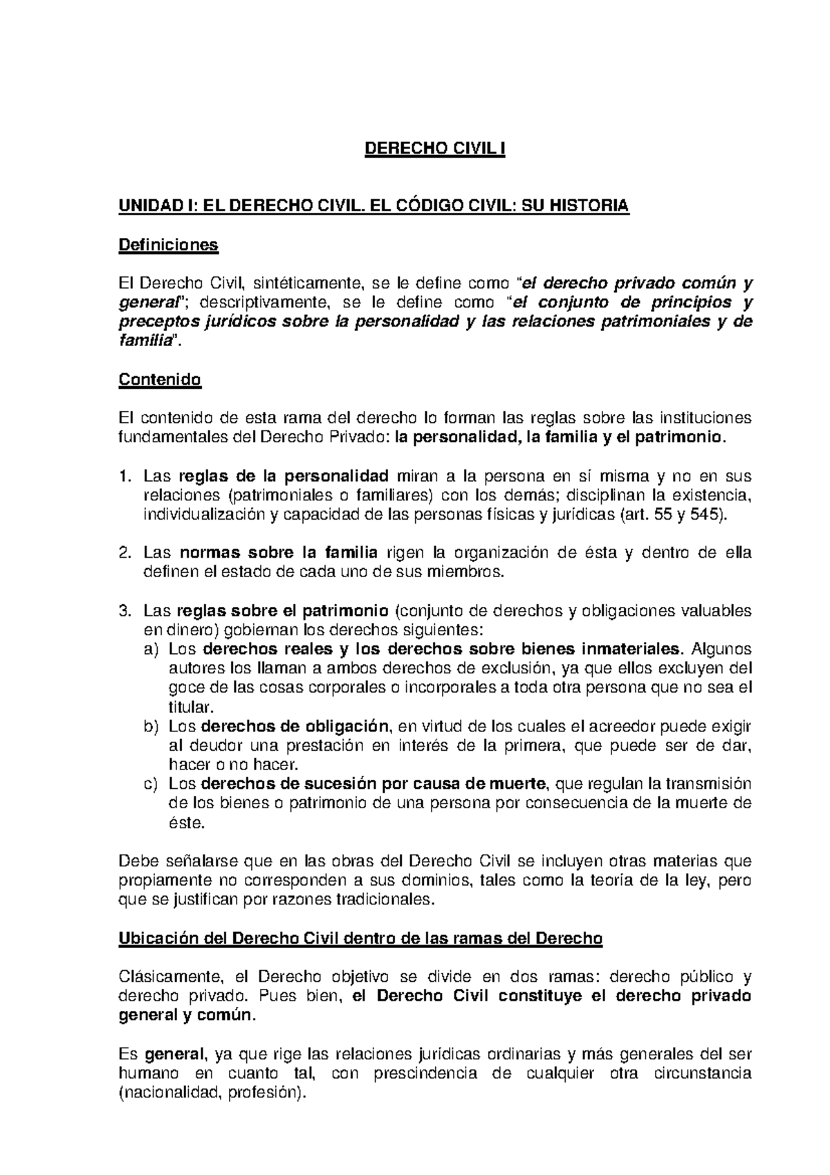 1-Curso Introducción Dº Civil y Teoría de la Ley 2010 - DERECHO CIVIL I ...