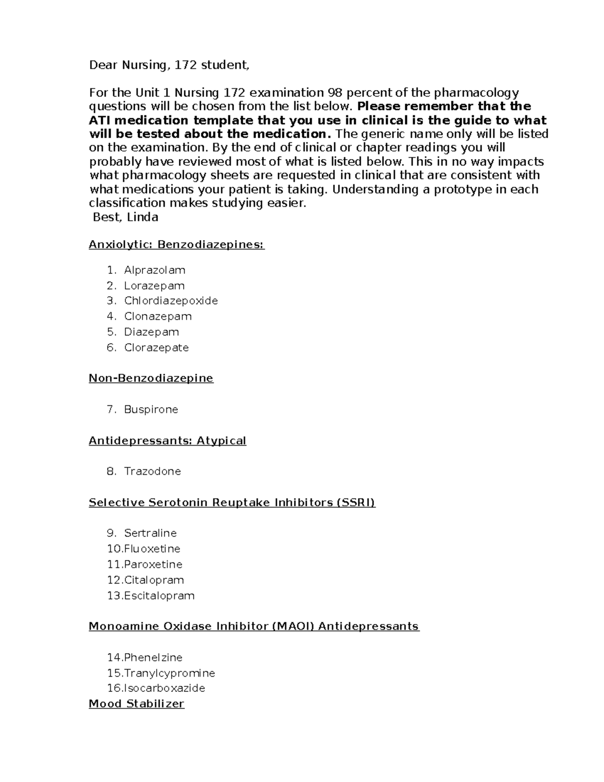 Pharmacology Study Guide for Nursing 172 Unit 1 Exam - Studocu
