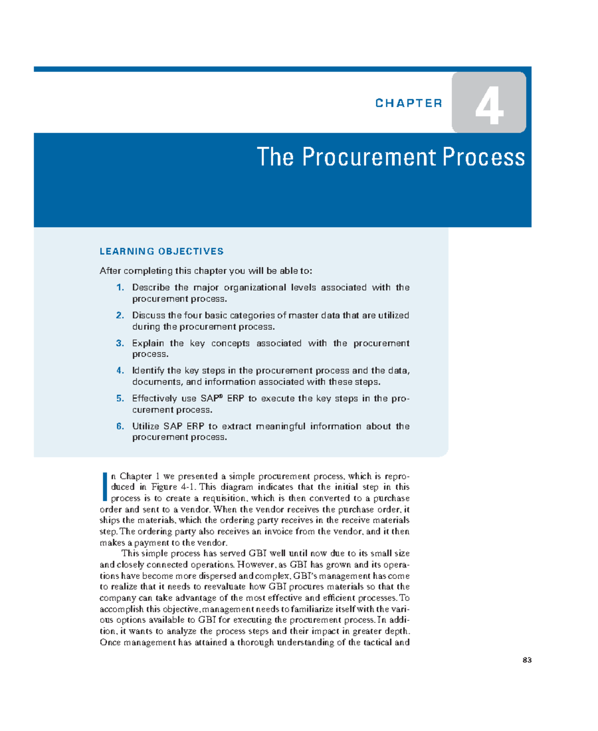CH 4 Procurement Process Overview and Key Concepts - Studocu