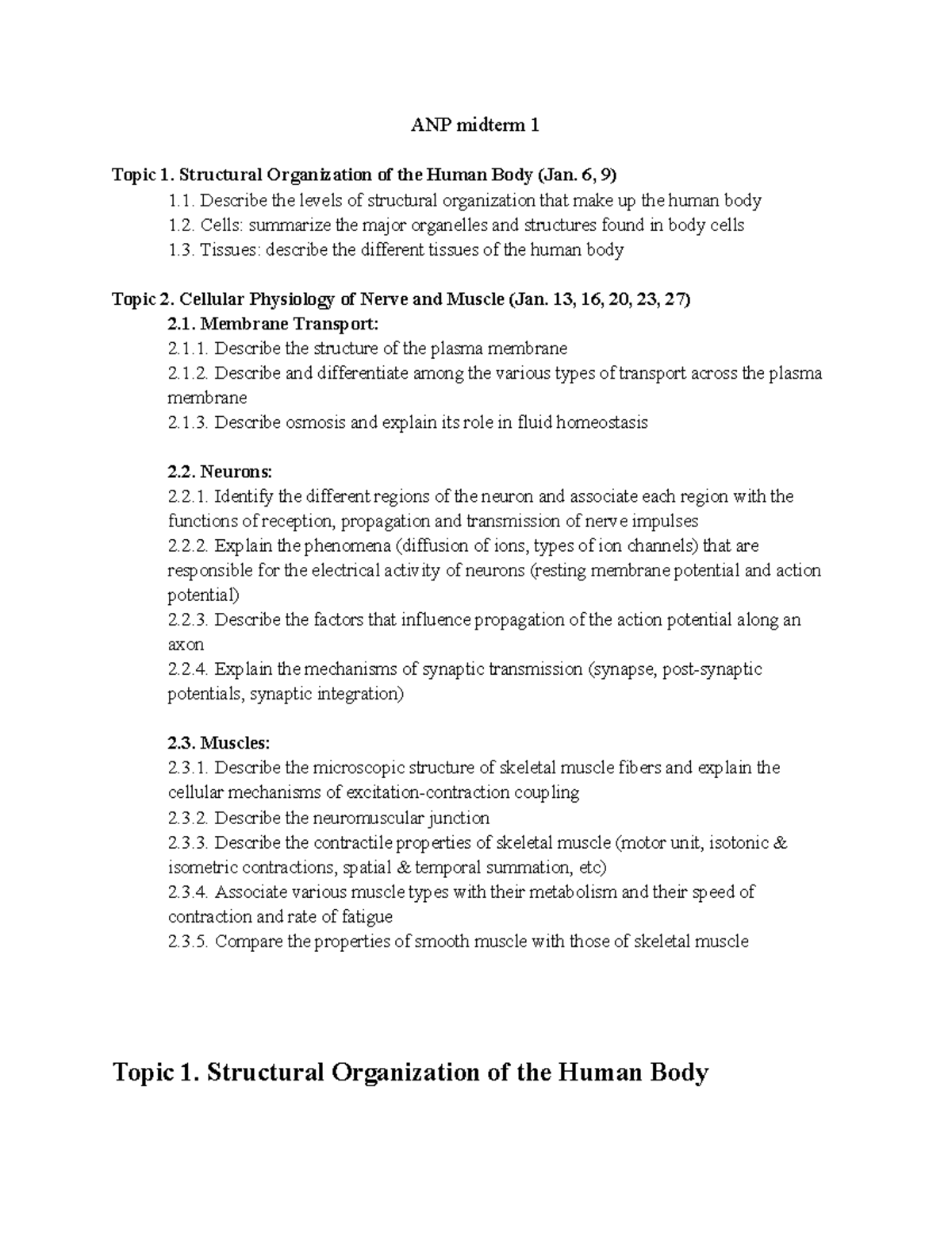 ANP Midterm 1 Study Guide: Key Concepts & Topics Review - Studocu