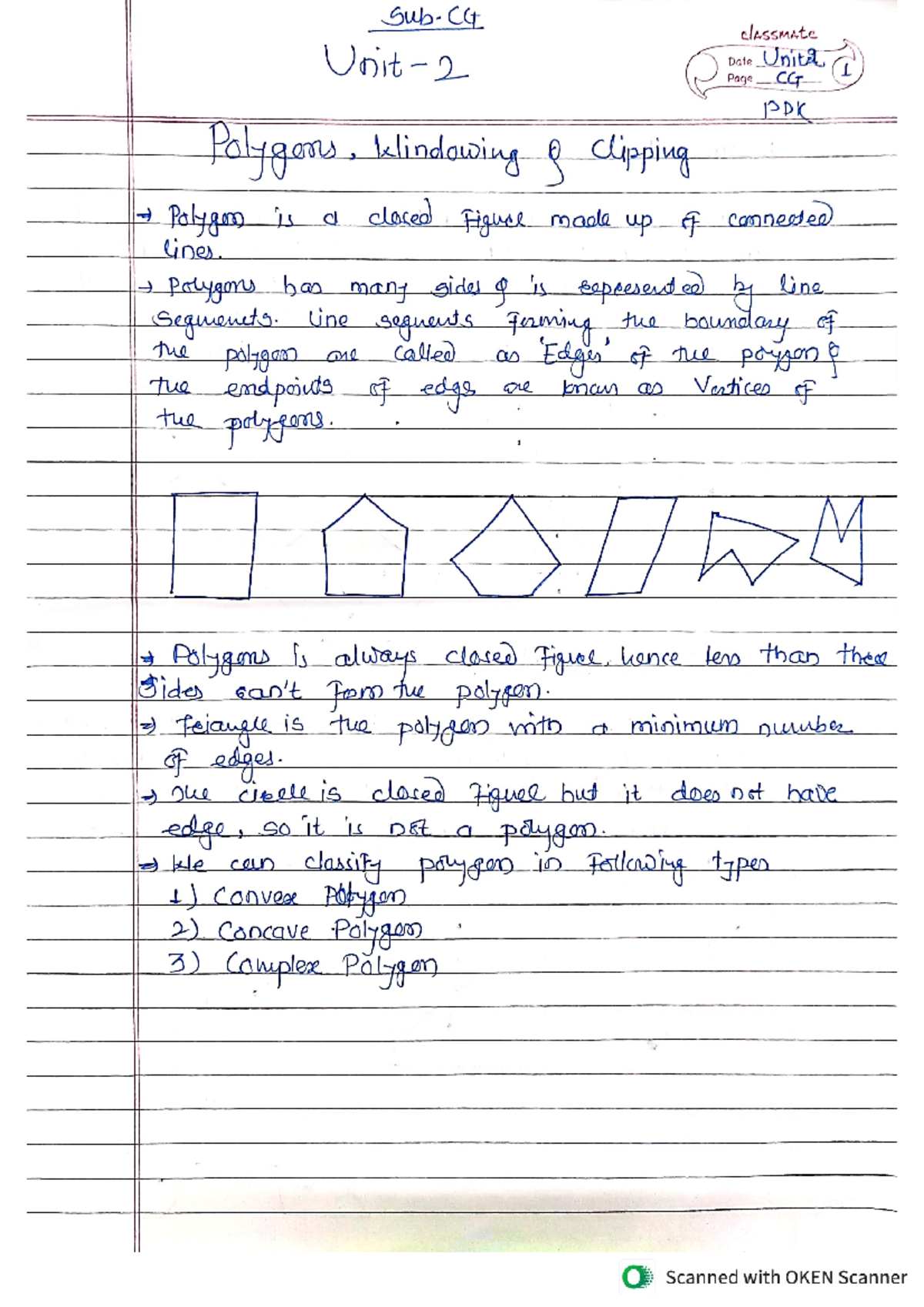 CG Unit 2 Notes PDK - classmate Unit 2 Date Units 1 Page CG PDK ...