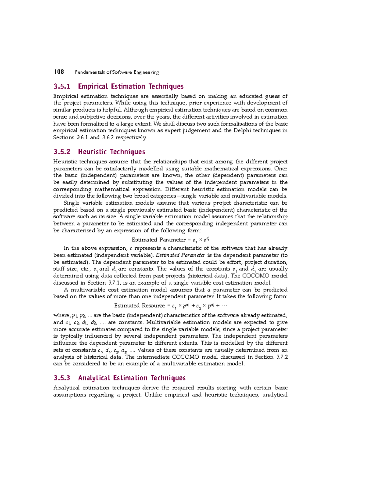 COCOMO Model Insights in Software Estimation Techniques - SE 108 - Studocu