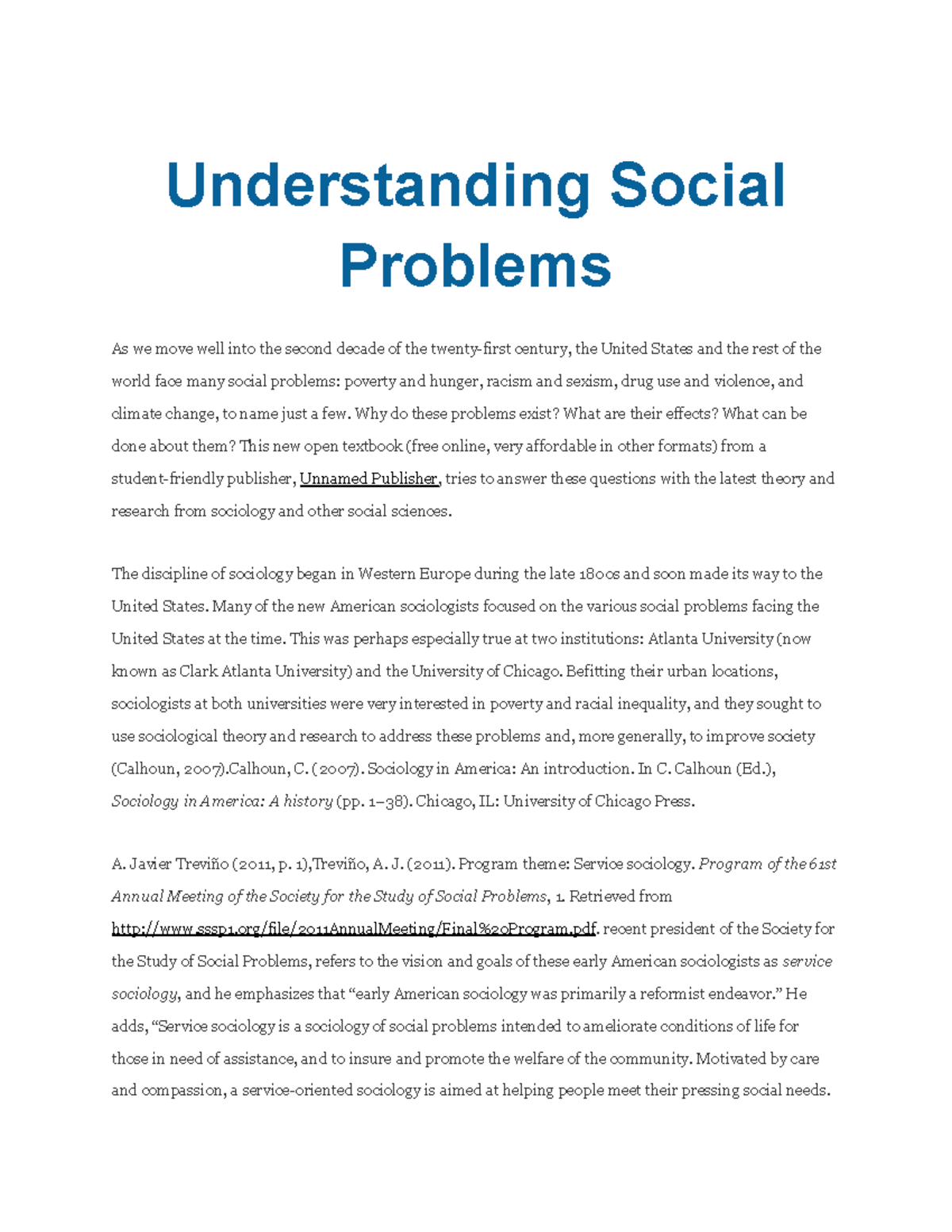 Understanding Social Problems A Sociological Perspective (SOC 101