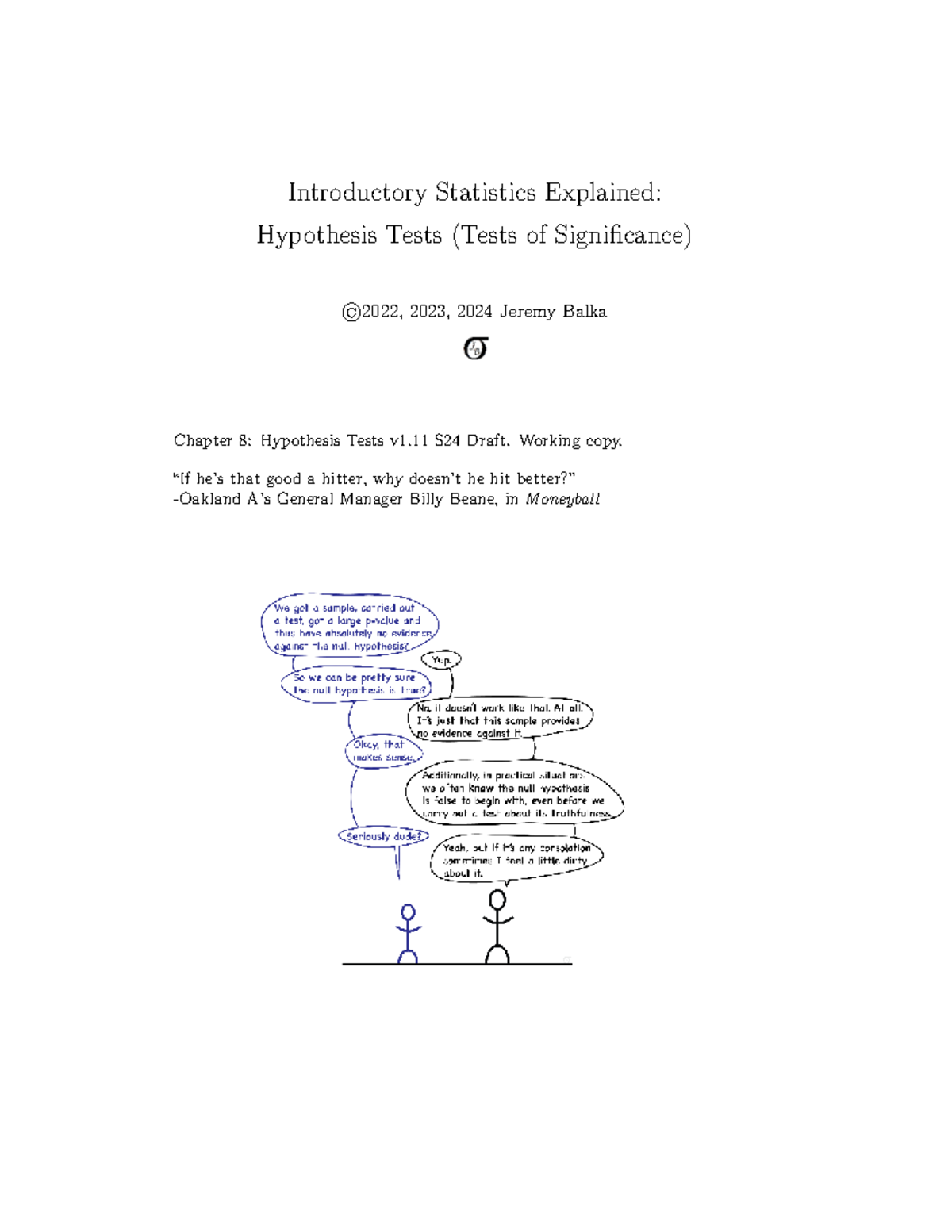 Introductory Statistics S24: Chapter 8 Hypothesis Tests Explained - Studocu