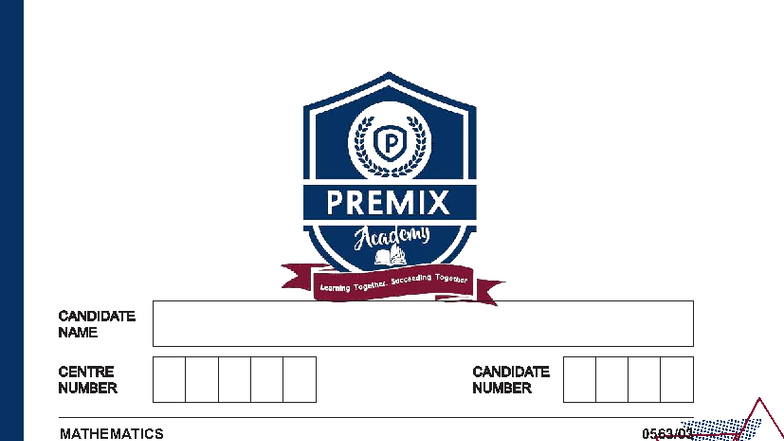 Mathematics 111: Paper 3 (Extended) Exam Instructions - Studocu