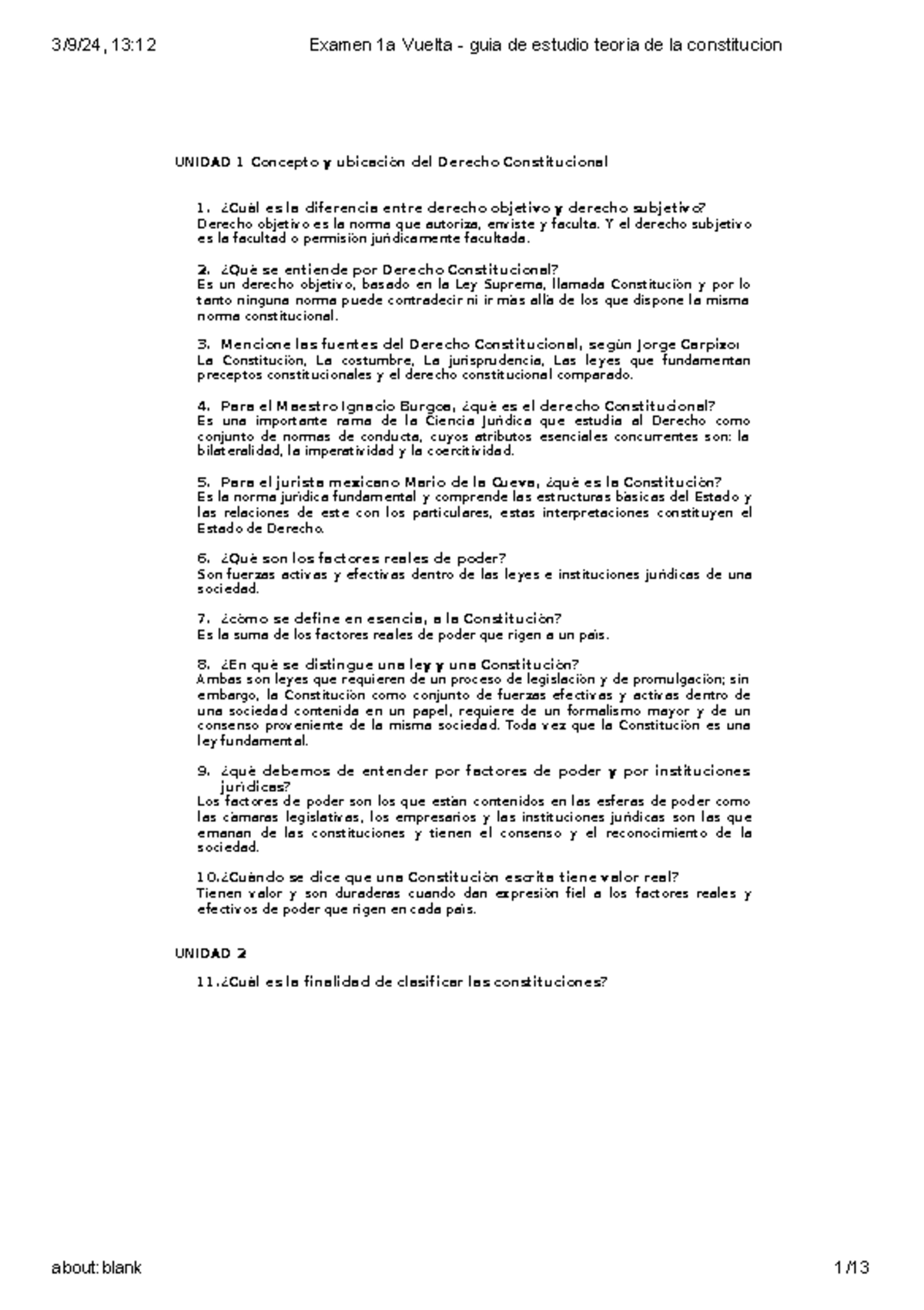 Guía de Estudio: Teoría de la Constitución y el Derecho Constitucional ...